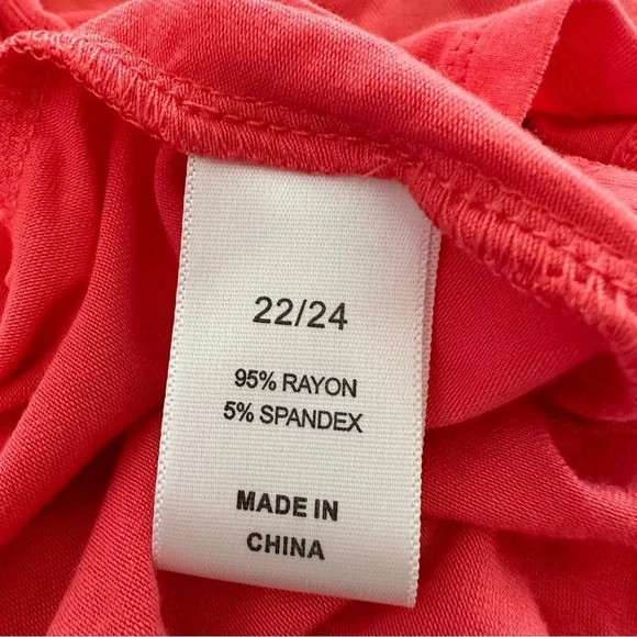 NWT Lane Bryant Size 22/24 Coral Open Front Cardigan Short Sleeve Spring Stretch - Picture 5 of 6